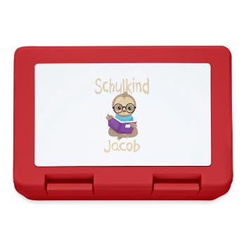 Schulkind Jacob Faultier - Brotdose - Rot - Vorne