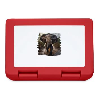 Elephant realistic elephant - Lunchbox - red - Front
