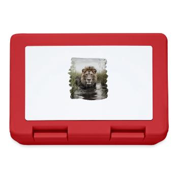 Lion realistic lion - Lunchbox - red - Front
