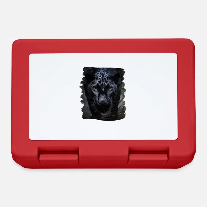 schwarzer Panther realistic Panther - Brotdose - Rot