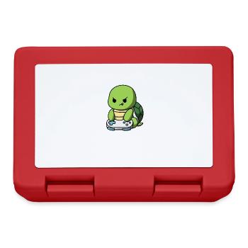 Gamer turtle funny console gamer - Lunchbox - red - Front