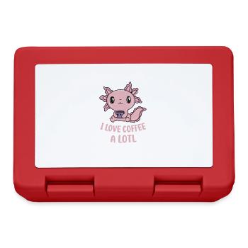 Ich liebe Kaffee sehr Niedlicher Axolotl - Brotdose - Rot - Vorne