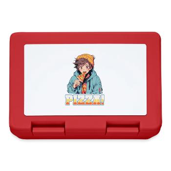 Pizza Lover Young Girl Anime Manga Pizza - Boîte à goûter - rouge - Devant