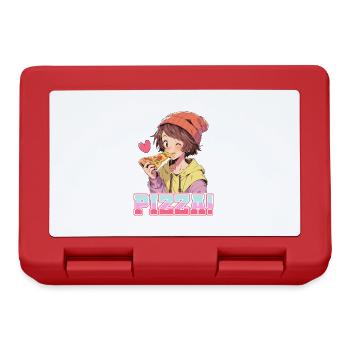 Pizza Lover Young Girl Anime Manga Pizza - Boîte à goûter - rouge - Devant