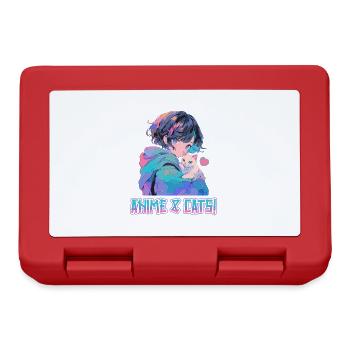 Anime and Cats Kawaii Mädchen Anime - Brotdose - Rot - Vorne