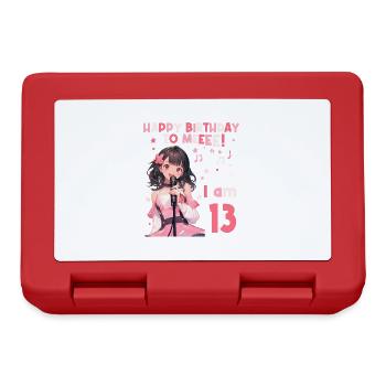 Anime Mandga K-Pop KPop Girl 13th Birthday - Lunchbox - red - Front