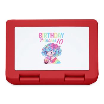 Anime Mandga Boba Bubble Tea 10th Birthday - Lunchbox - red - Front