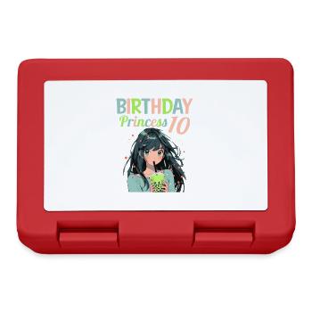 Anime Mandga Boba Bubble Tea 10th Birthday - Lunchbox - red - Front
