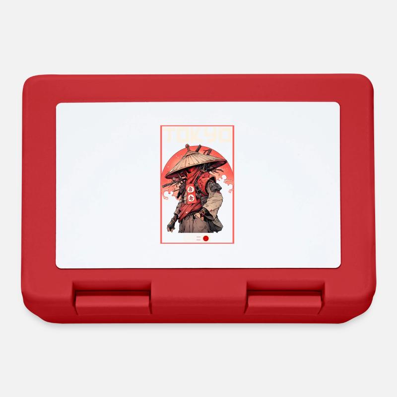 Asia 80s Japanese Retro Samurai Samurai - Lunchbox - red