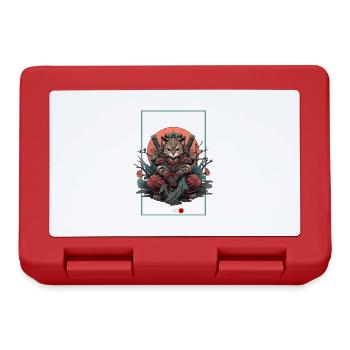 Asia Cat Japanese Samurai Samurai - Lunchbox - red - Front