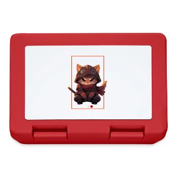 Asia Cat Japanese Samurai Samurai - Lunchbox - red - Front