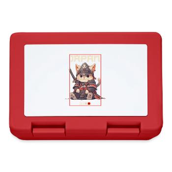Asia Cat Japanese Samurai Samurai - Lunchbox - red - Front
