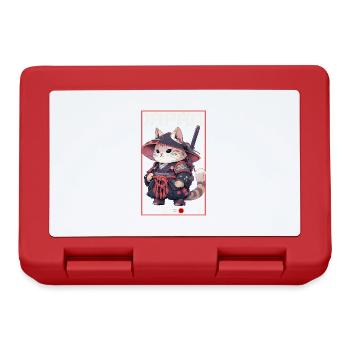 Asia Cat Japanese Samurai Samurai - Lunchbox - red - Front