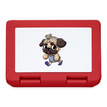 Sporty pug: Fit and active on the road - Lunchbox - red - Front