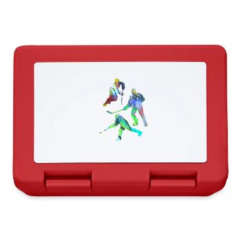 Eishockey, Hockey, Graffiti, bunt, stencil - Brotdose - Rot - Vorne