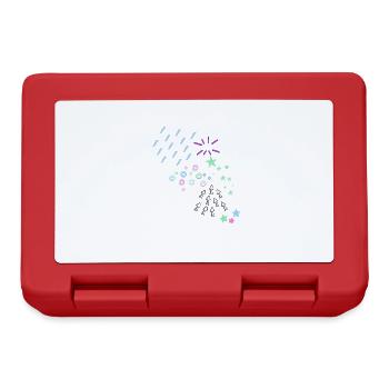 Motif, abstrait, rétro, vintage, années 90 - Boîte à goûter - rouge - Devant