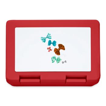 Bows, colorful bows, bow tie, check pattern - Lunchbox - red - Front