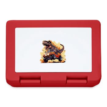 T-Rex Drives Monster Truck I'm 4th Birthday - Lunchbox - red - Front