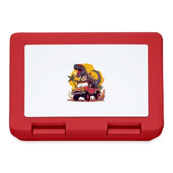 T-Rex Drives Monster Truck I'm 6th Birthday - Lunchbox - red - Front