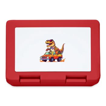 T-Rex Drives Monster Truck I'm 4th Birthday - Lunchbox - red - Front