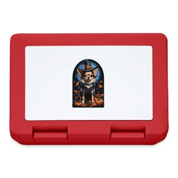 Chihuahua Mit Hexenhut Halloween Chihuahua - Brotdose - Rot - Vorne