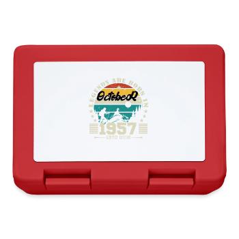 October 1957. October 1957 Anniversary Gift. - Lunchbox - red - Front