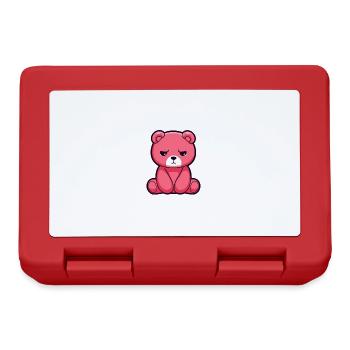 Unter Druck arbeite ich am besten Trauriger Teddy - Brotdose - Rot - Vorne