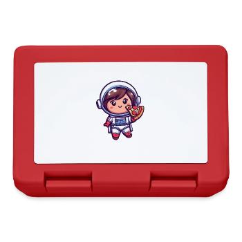 Astronaut girl with pizza - Lunchbox - red - Front
