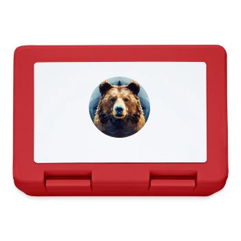 Bear in Polygon Geometry - Lunchbox - red - Front