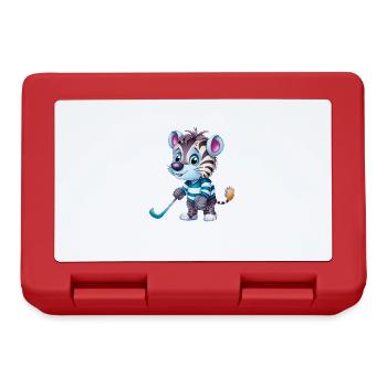 Joueur de hockey sur glace Zebra - Illustration amusante - Boîte à goûter - rouge - Devant