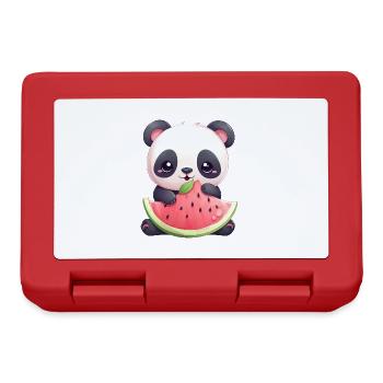 Süßer Panda isst Wassermelone - Brotdose - Rot - Vorne