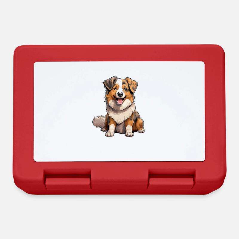 Hund Australian Shepherd - Brotdose - Rot