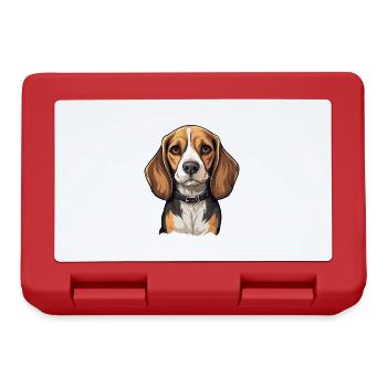 Hund Beagle Harrier - Brotdose - Rot - Vorne