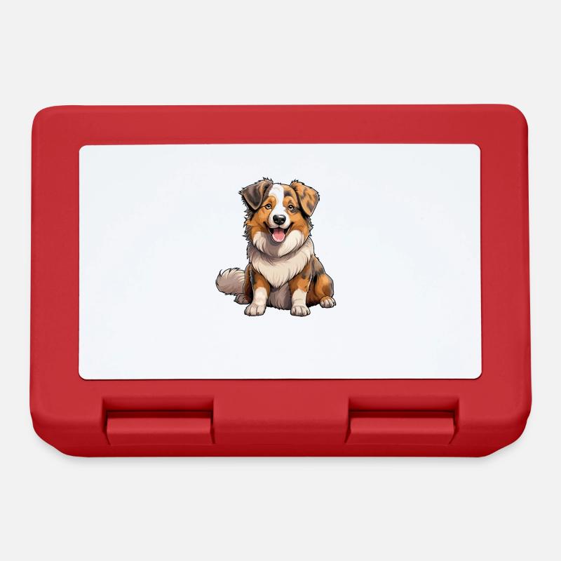 Hund Australian Shepherd - Brotdose - Rot