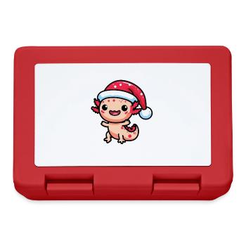Joyeux axolotl : la joie de Noël avec chapeau - Boîte à goûter - rouge - Devant