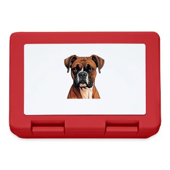 Hund Boxer - Brotdose - Rot - Vorne