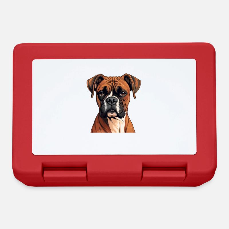 Hund Boxer - Brotdose - Rot