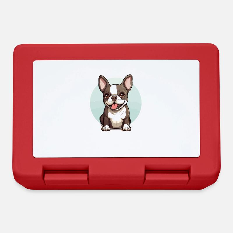 Hund Boston Terrier - Brotdose - Rot