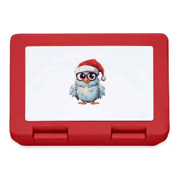 White Christmas Owl: Festive Elegance - Lunchbox - red - Front