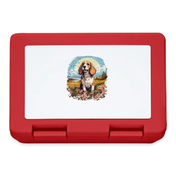 Hund Beagle - Brotdose - Rot - Vorne
