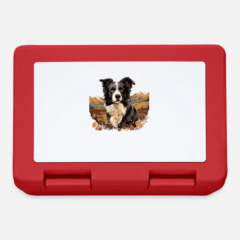 Hund Border Collie - Brotdose - Rot
