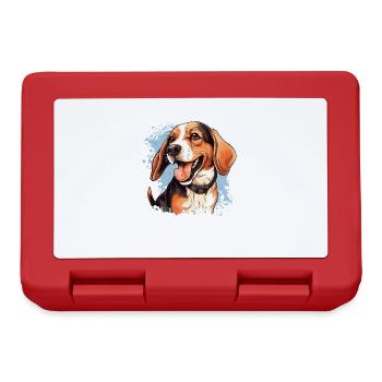 Hund Beagle - Brotdose - Rot - Vorne