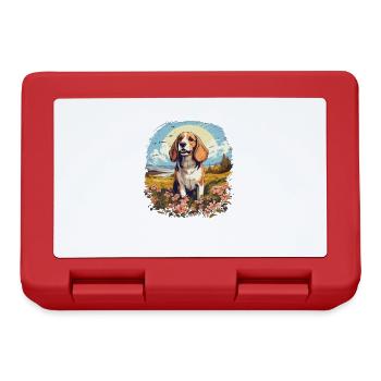 Hund Beagle - Brotdose - Rot - Vorne