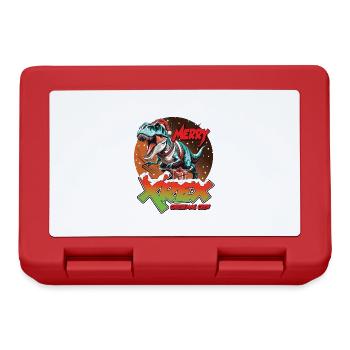 Noël T-REX joyeux XREX cadeau équipage - Boîte à goûter - rouge - Devant
