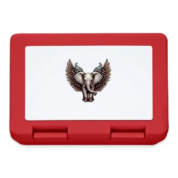 Christmas Elephant: Angel of Gentleness with Wings - Lunchbox - red - Front