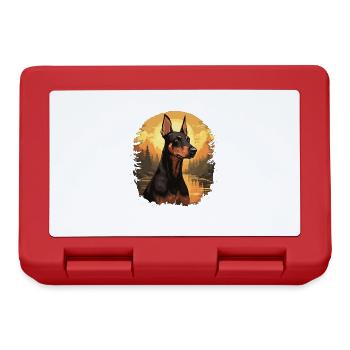 Dog Doberman - Lunchbox - red - Front