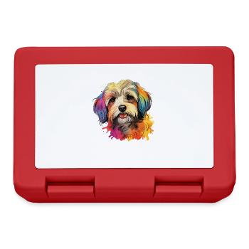 Hund Havaneser - Brotdose - Rot - Vorne