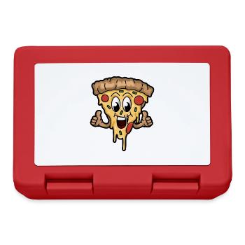 Tranche de pizza heureuse - Boîte à goûter - rouge - Devant