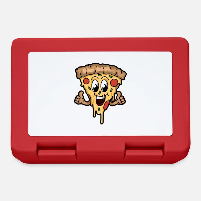 Tranche de pizza heureuse - Boîte à goûter - rouge