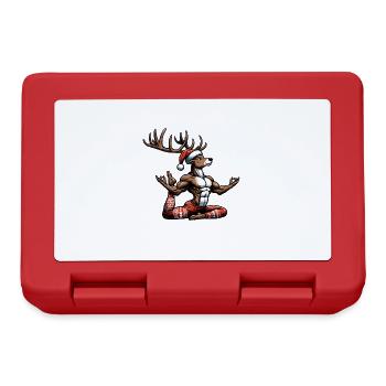 Reindeer Yoga Meditation Christmas - Lunchbox - red - Front